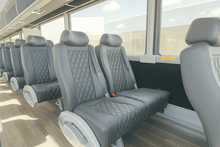interior of Charter Bus Rental Providence charter bus